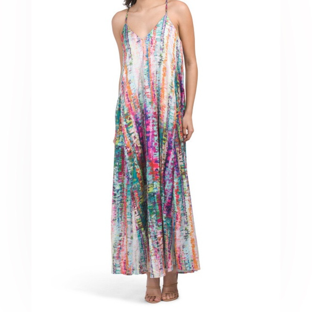 Nicole Miller Vibrant Watercolor Maxi Dress 2X
